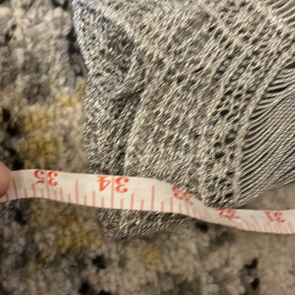 Elegant Silver Crochet Maxi Skirt Sz Medium to Large - Picture 9 of 9